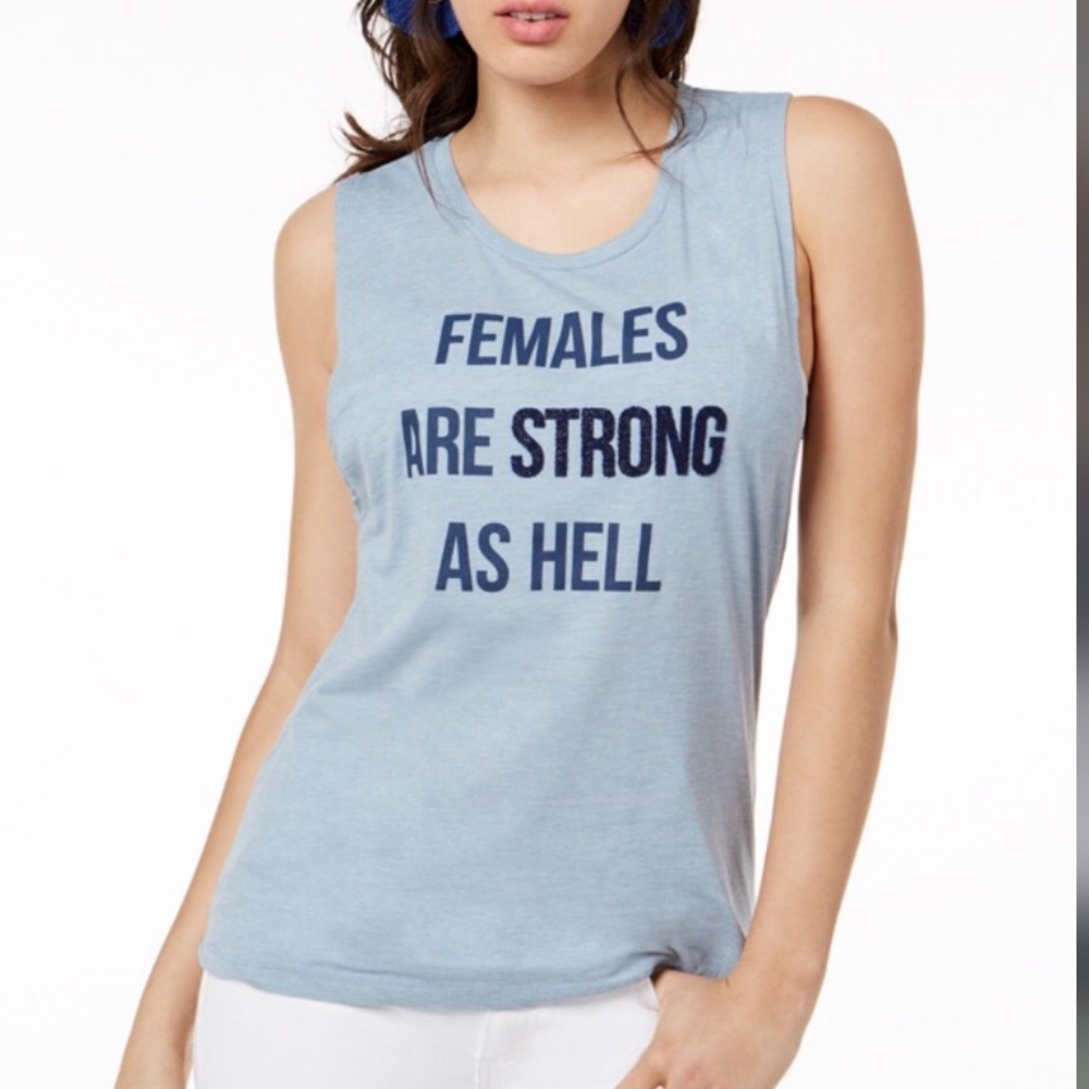 TRUE VINTAGE Females are Strong as Hell Tank Top Size XL